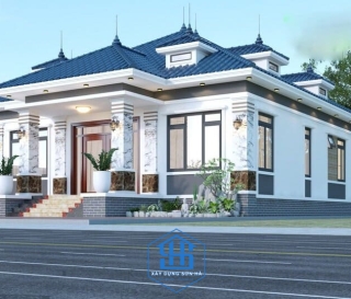 Thiết kế biệt thự 1 tầng 5 phòng ngủ 