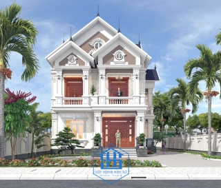 Thiết kế mẫu nhà biệt thự mini mái thái 